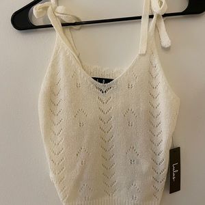 White crop sweater